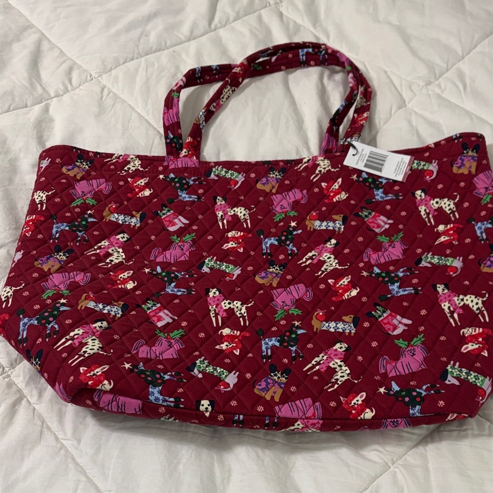 Vera Bradley Red Animal Print Quilted Tote